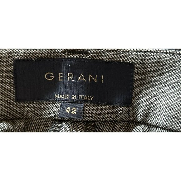 Made in Italy GILMAR Wool Riding Pants Grey High Rise Leather Inserts Size 42/6 - Picture 9 of 9